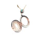 Mariana Necklace Oval Locket Pendant Multi Color Austrian Crystals Inspiration Coll. - Image 2