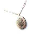 Necklace Pendant By Mariana Woman Oval Locket Peach Swarovski Crystals