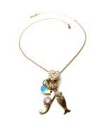 Mariana Pendant Heart, Sea Horse & Fish Charms Pearl, Opal, Jonquil & Zircon Austrian Crystals Icons Coll. - Image 3