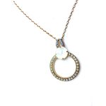 Necklace Pendant By Mariana Woman Glitzy Shell Mineral and Light Green Swarovski Crystals - Image 2