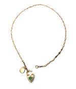 Necklace Pendant By Mariana Woman Heart Shape Padlock Green Swarovski Crystal - Image 2