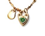 Necklace Pendant By Mariana Woman Heart Shape Padlock Green Swarovski Crystal