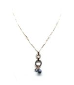 Mariana Necklace Pendant Pyrite Mineral, Clear & Blacks Swarovski Crystals Africa Coll. - Image 3