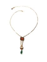 Necklace Pendant By Mariana Woman Rich Red and Fern Green Swarovski Crystals - Image 2