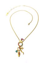 Necklace Pendant By Mariana Woman Charms Multi Color Swarovski Crystals - Image 2