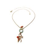 Mariana Necklace Pendant Blue & Coral Swarovski Crystals East Meets West Coll. - Image 3