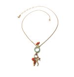 Mariana Necklace Pendant Blue & Coral Swarovski Crystals East Meets West Coll. - Image 2