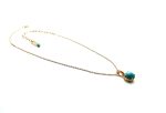 Mariana Necklace Pendant Turquoise Mineral & Orange Swarovski Crystal Africa Coll. - Image 2