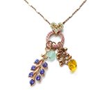 Mariana Necklace Pendant Marrakech Mineral & Colorful Swarovski Crystals My Treasures Coll.