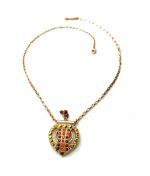 Mariana Necklace Pendant Gorgeous Red & Brown Swarovski Crystals Silk Road Coll. - Image 3