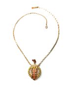 Mariana Necklace Pendant Gorgeous Red & Brown Swarovski Crystals Silk Road Coll. - Image 2