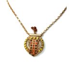 Mariana Necklace Pendant Gorgeous Red & Brown Swarovski Crystals Silk Road Coll.