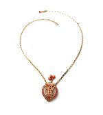 Mariana Necklace Pendant Finely Detailed Shades of Orange Swarovski Crystals Silk Road Coll. - Image 3