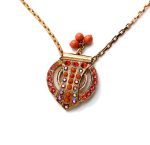 Mariana Necklace Pendant Finely Detailed Shades of Orange Swarovski Crystals Silk Road Coll. - Image 2