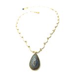Mariana Necklace Pendant Pear Shaped Sapphire Austrian Crystals Electra Odyssey Coll. - Image 3