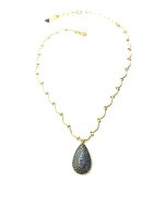 Mariana Necklace Pendant Pear Shaped Sapphire Austrian Crystals Electra Odyssey Coll. - Image 2
