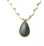 Mariana Necklace Pendant Pear Shaped Sapphire Austrian Crystals Electra Odyssey Coll.