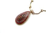Necklace Pendant By Mariana Woman Pear Shaped Rose and Peach Swarovski Crystals