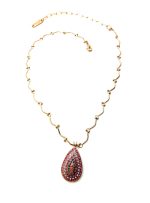 Necklace Pendant By Mariana Woman Pear Shaped Rose and Peach Swarovski Crystals - Image 3
