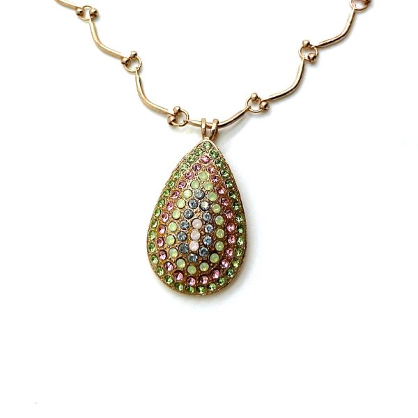 Mariana Necklace Pendant Colorful Pear Shaped Multi Color Austrian Crystals Nirvana Coll.