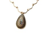 Mariana Necklace Pendant Pear Shaped Clear & Black Swarovski Crystals Nirvana Coll.