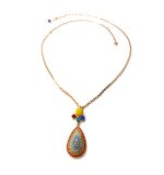 Mariana Necklace Pendant Pear Shaped Colorful Swarovski Crystals Fantasy Nirvana Coll. - Image 3