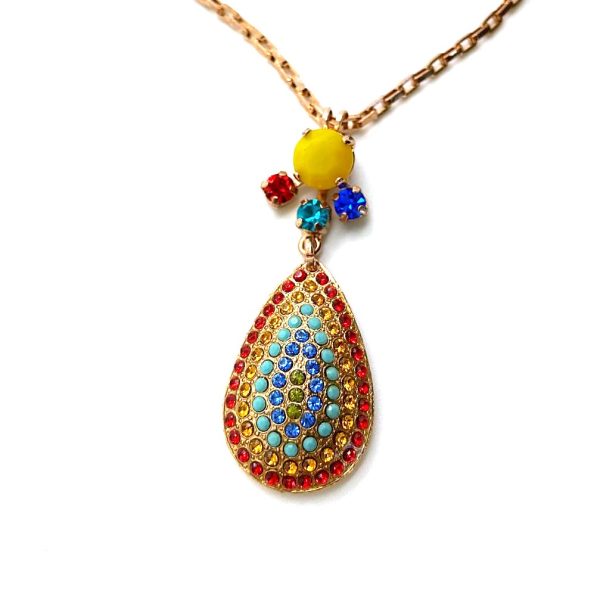 Mariana Necklace Pendant Pear Shaped Colorful Swarovski Crystals Fantasy Nirvana Coll.