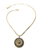 Necklace Pendant By Mariana Woman Round Beaded Black Diamond Swarovski Crystals - Image 2