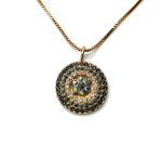 Necklace Pendant By Mariana Woman Round Beaded Black Diamond Swarovski Crystals