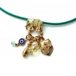 Mariana Necklace Pendant Elephant Beaded Greens Swarovski Crystals Silk Road Coll.
