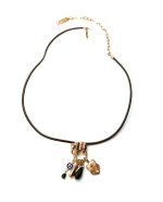 Mariana Necklace Pendant Elephant & Charms Black & Red Swarovski Crystals Silk Road Coll. - Image 3