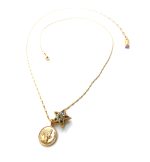Mariana Necklace Pendant Coin & Star Glitzy Multi Color Swarovski Crystals Odyssey Coll. - Image 2