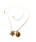 Mariana Necklace Pendant Charming Coin & Star Colorful Swarovski Crystals Odyssey Coll. - Image 3