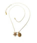 Mariana Necklace Pendant Charming Coin & Star Colorful Swarovski Crystals Odyssey Coll. - Image 2