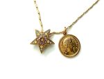 Mariana Necklace Pendant Charming Coin & Star Colorful Swarovski Crystals Odyssey Coll.