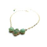 Mariana Necklace Pendant Elegant Green Aventurine Mineral & Mix Austrian Crystals Oasis Silk Road Coll. - Image 2