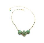 Mariana Necklace Pendant Elegant Green Aventurine Mineral & Mix Austrian Crystals Oasis Silk Road Coll. - Image 3