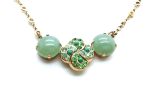 Mariana Necklace Pendant Elegant Green Aventurine Mineral & Mix Austrian Crystals Oasis Silk Road Coll.