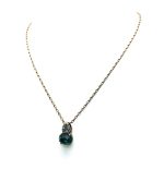 Mariana Necklace Pendant Faceted Topaz Mineral & Light Sapphire Austrian Crystal My Treasures Coll. - Image 3