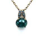 Mariana Necklace Pendant Faceted Topaz Mineral & Light Sapphire Austrian Crystal My Treasures Coll.