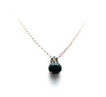 Necklace Pendant By Mariana Woman Exquisite Malachite Mineral and Blue Zircon Swarovski Crystals