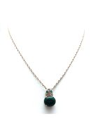 Necklace Pendant By Mariana Woman Exquisite Malachite Mineral and Blue Zircon Swarovski Crystals - Image 2