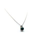 Necklace Pendant By Mariana Woman Exquisite Malachite Mineral and Blue Zircon Swarovski Crystals - Image 3