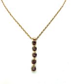Mariana Necklace Pendant Linear Drop Lilac Shadow Austrian Crystal My Treasures Coll.