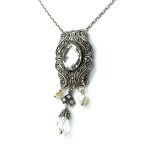 Mariana Necklace Finely Detailed Pendant Whites & Pearl Austrian Crystals Inspiration Coll. - Image 2