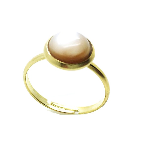 R-7208-M1-RG (2) Mariana Ring Charming Round Pink Shell Mineral My Treasures Coll. - Image 1