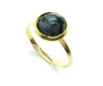 Mariana Ring Exquisite Round Snowflake Obsidian Mineral My Treasures Coll.