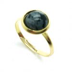Mariana Ring Exquisite Round Snowflake Obsidian Mineral My Treasures Coll.