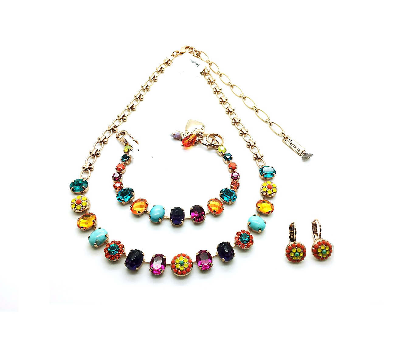 Set001 (1) Mariana Jewelry Set Bundle Earrings Studs Necklace & Bracelet Masai Africa Coll. - Image 1