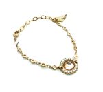 Bracelet By Mariana Woman Elegant Golden and Clear Swarovski Crystals